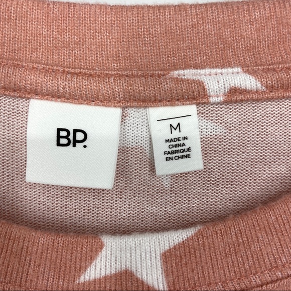 BP Long Sleeve Lounge Top Pink Star Print - Picture 5 of 7